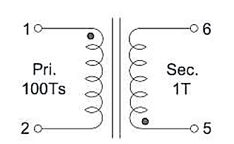 Schematic: FC-SCT6.0-1:100-30A.Current Sense Transformers