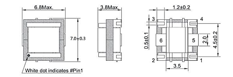 Dimensions:mm FC-SCT6.0-1:100-30A.Current Sense Transformers