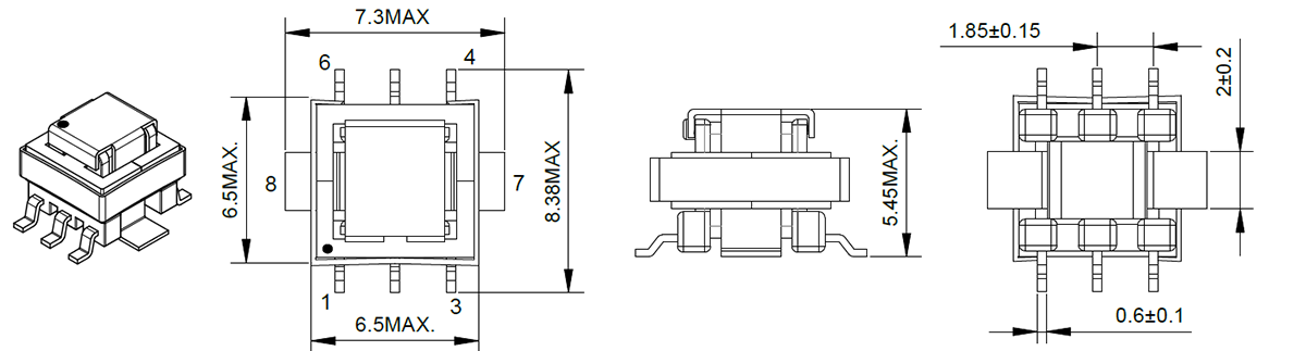 Dimensions:mm FC-SCT5.0 –Series Current Sense Transformers