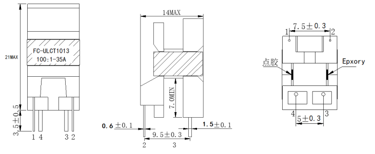 Dimensions:mm FC-ULCT1013-Series-35A.Current Sense Transformers