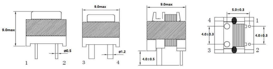 Dimensions:mm FC-SCT8.5-1:100-25A.Current Sense Transformers