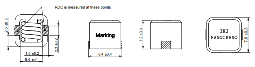 Dimensions:mm SMD High Current cube power Inductor FC-HCL8070 –Series