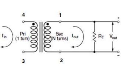 Schematic: FC-SCT8.5-1:100-25A.Current Sense Transformers