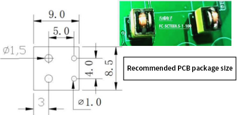 LAYOUT RECOMMENDATION FC-SCT8.5-1:100-25A.Current Sense Transformers