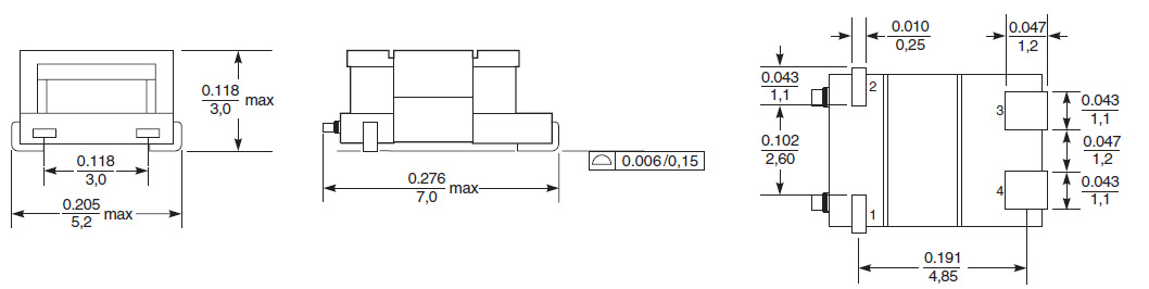 Dimensions:mm FC-SCT 4.6 –Series Current Sense Transformers