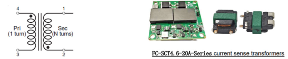 Schematic: FC-SCT 4.6 –Series Current Sense Transformers