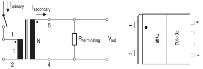 Schematic: FC-SCT1010-Series-40A.Current Sense Transformers