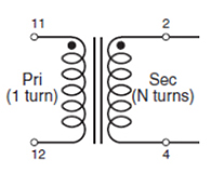 Schematic: FC-SCT2010 –Series Current Sense Transformers