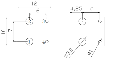 Recommended Land Pattern: mm FC-CT9825-40A- Series Current Sense Transformers