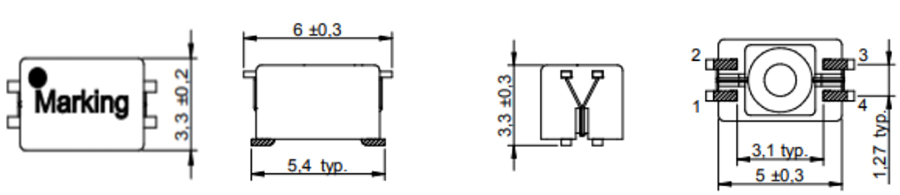 Dimensions:mm SMD Common Mode Line Filter FC-SLF0503 –Series