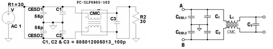Application Fig: SMD Common Mode Line Filter FC-SLF0905 –Series