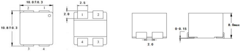 Dimensions:mm Coupled common-mode inductor FC-SLF1008 –Series