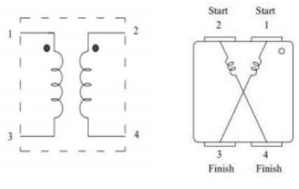Schematic: Coupled common-mode inductor FC-SLF1008 –Series