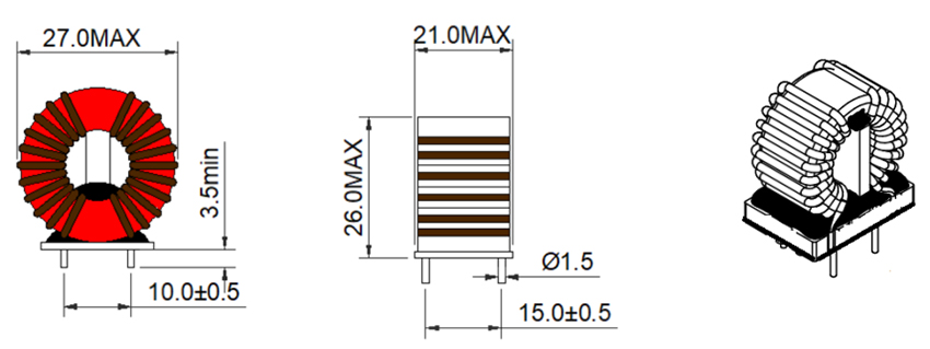 Dimensions:mm FC-DLFH2520-102Y-LF Common Mode Power Line Choke