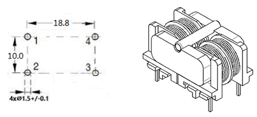 RecommendeLand Pattern: mm FC20100210 .Common and differential mode suppression Inductors