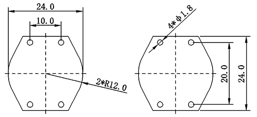 RecommendeLand Pattern: mm Common Mode Power line Choke FC-DLFW2015-5mH-20A-LF