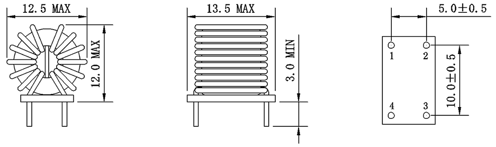 Dimensions:mm Common Mode Choke FC-SLF1212-102-LF