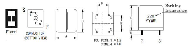 1.Dimensions(mm) Power Inductors For Digital Amplifier DEP23-SERIES
