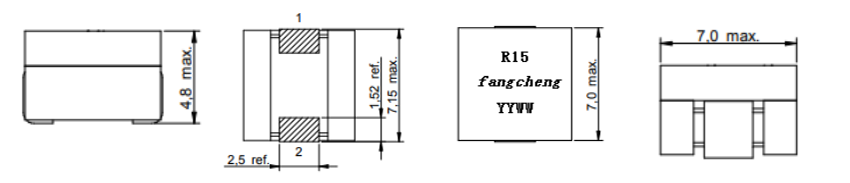 Dimensions:mm SMD High Current Flat wire power Inductor FC-HCM7050 –Series