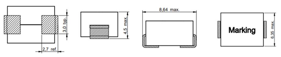 Dimensions:mm SMD High Current Flat wire power Inductor FC-HCM9050 –Series