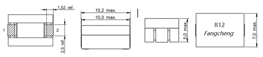 Dimensions:mm SMD High Current Flat wire power Inductor FC-HCM1050 –Series