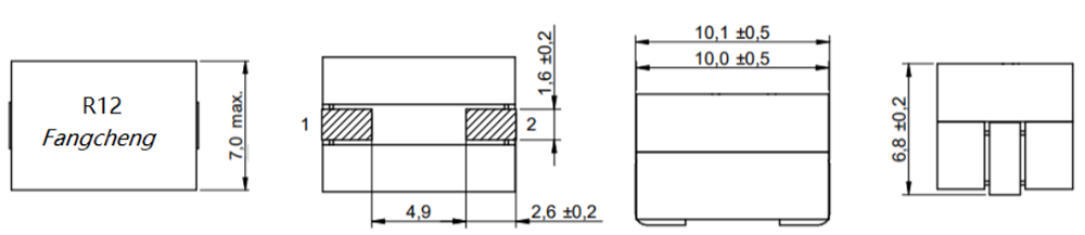 Dimensions:mm SMD High Current Flat wire power Inductor FC-HCM1070 –Series