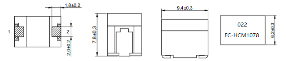 Dimensions:mm SMD High Current Flat wire power Inductor FC-HCM1078 –Series