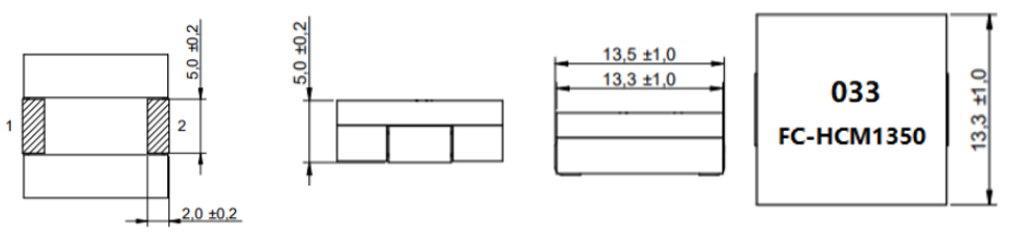 Dimensions:mm SMD High Current Flat wire power Inductor FC-HCM1350 –Series