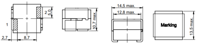 Dimensions:mm SMD High Current Flat wire power Inductor FC-HCM1411 –Series