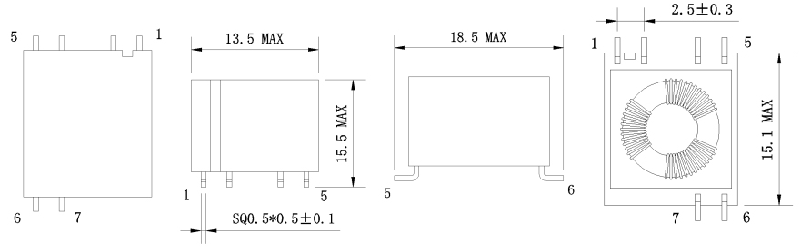 1. Dimensions:mm SMD Drive Transformers FC-STR1311-191T-1