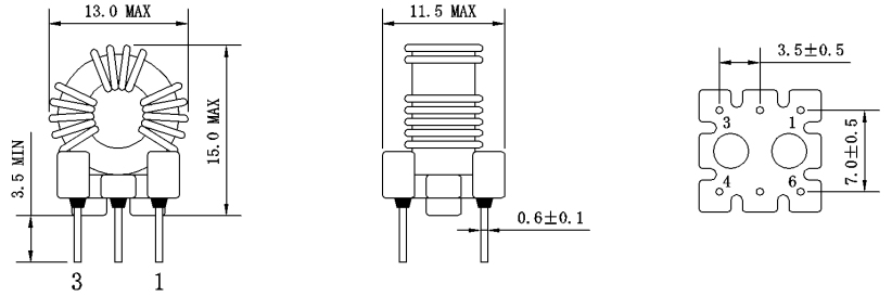 1. Dimensions:mm SMD Drive Transformers FC-TCH1065-360Y-T