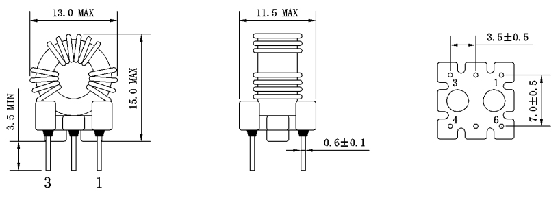 1. Dimensions:mm SMD Drive Transformers FC-TCH1065-730Y-T