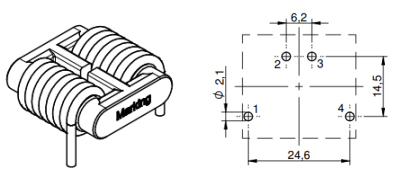 3.LAYOUT RECOMMENDATION:(mm) FC-LCL 2208-151-20A Common Mode Line Filter