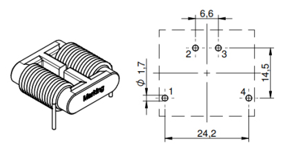 3.LAYOUT RECOMMENDATION:(mm) FC-LCL 2208-231-16A Common Mode Line Filter