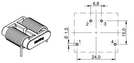 3.LAYOUT RECOMMENDATION:(mm) FC-LCL 2208-331-13A Common Mode Line Filter