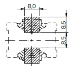 3.Recommend Land Pattern:mm PFC-SE2822-Series SMDe High Current PFC Inductor